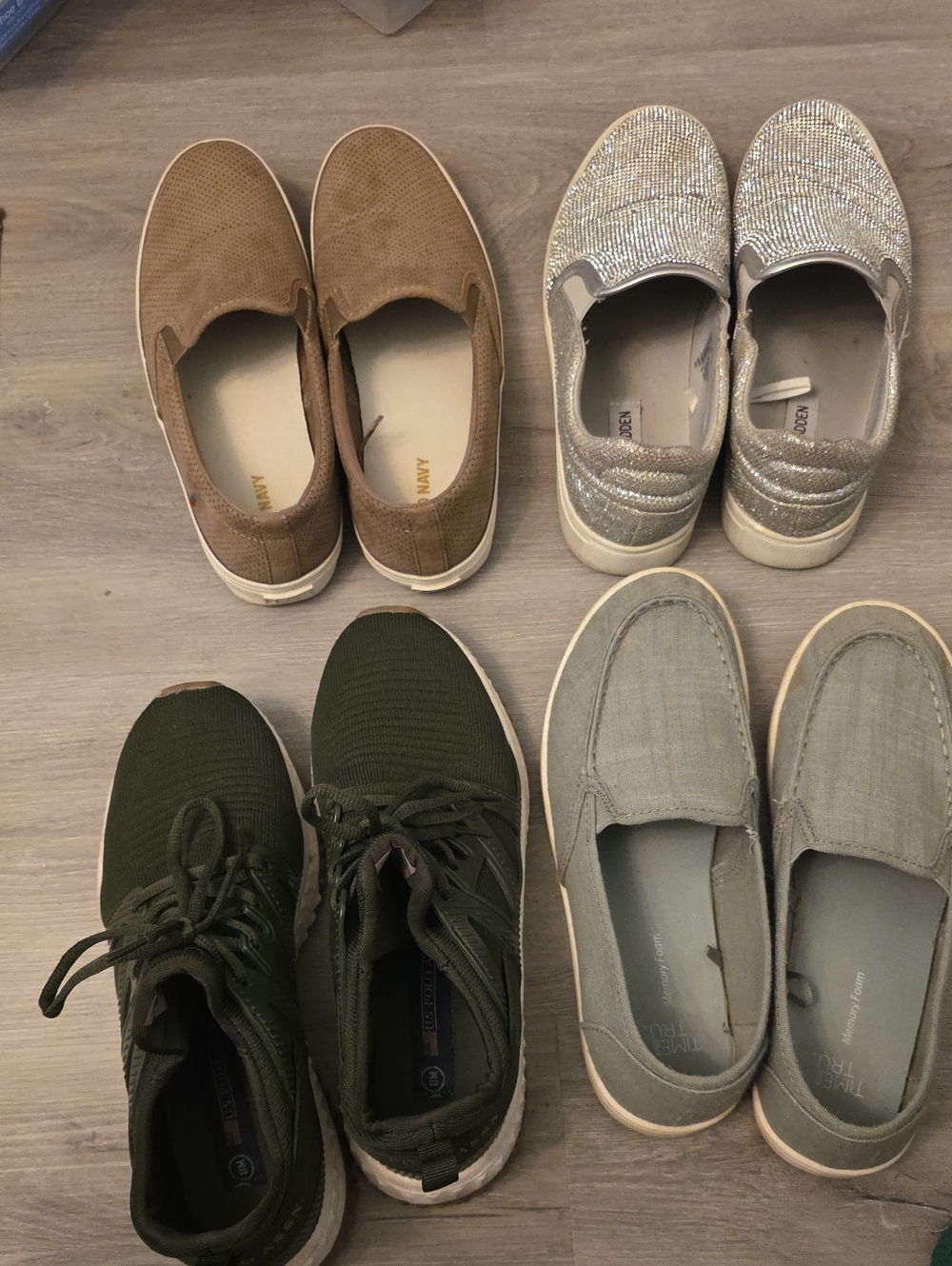 Mixed Casual Shoes Bundle - Brown, Silver, Green, Gray
